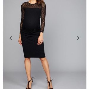 Black Isabella Oliver Evy Lace Maternity Dress